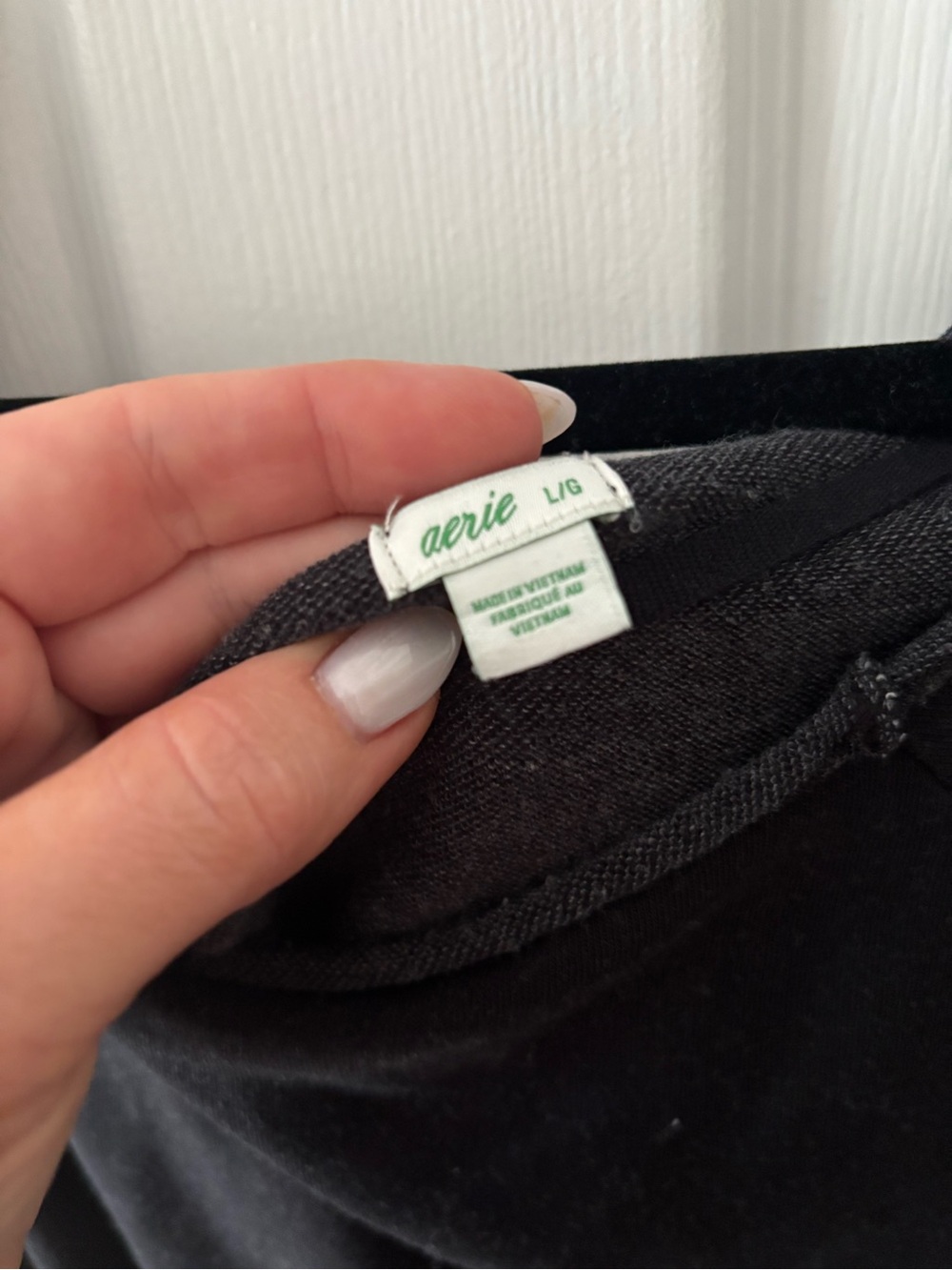 aerie off the shoulder Black Long Sleeve Drawstring Romper - Picture 3 of 3